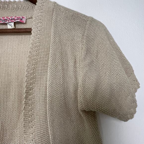 Knit Minded Cropped Short Sleeve Boho Knitted Shrug Cardigan - Picture 4 of 8
